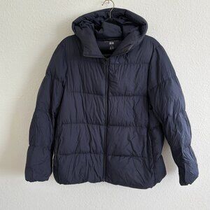 Uniqlo Seamless Down Jacket — Navy Blue, Size Medium